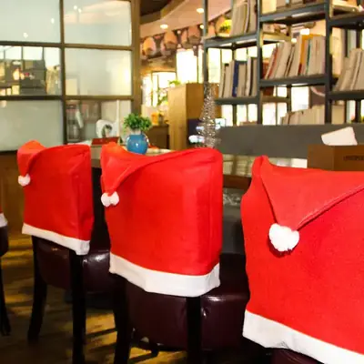 Christmas Red Chair Cover for Home Decor