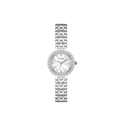 Women's Pink Diamond Chain Watch with Silver Band