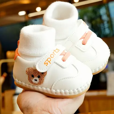 Baby Shoes Soft Sole Non-slip Winter fleece-lined Thickened Toddler Shoes Beginner Baby Shoes 0-1 Years Old Socks Shoes