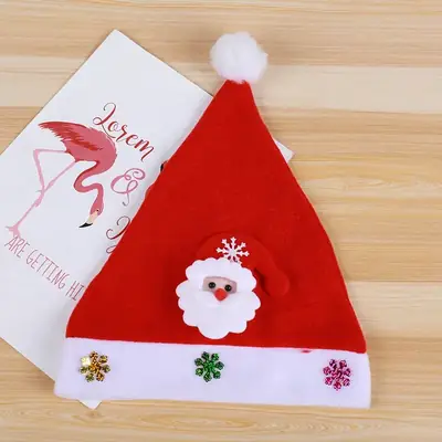 Red Cartoon Christmas Hat for Kids & Adults