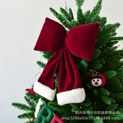 Red Flannel Christmas Bow for Women