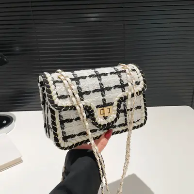 Korean Style Wool Chain Small Square Bag 2024