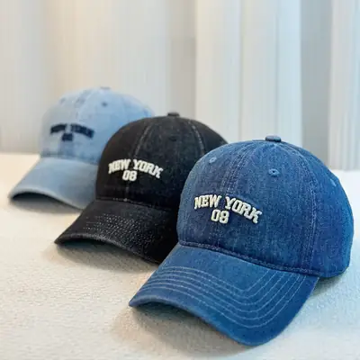 New York 08 Denim Baseball Cap Men Women