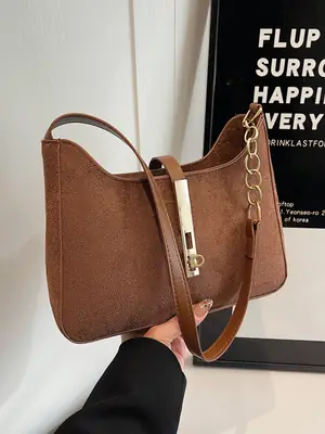 Brown Korean Style Shoulder Bag for Women 2024