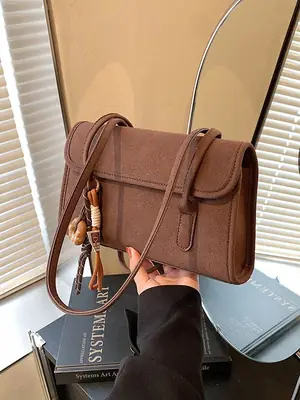 Women's Retro Frosted Shoulder Bag Black 2026