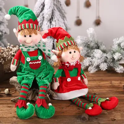 Christmas Elf Leg Hanging Dolls for Kids Gift