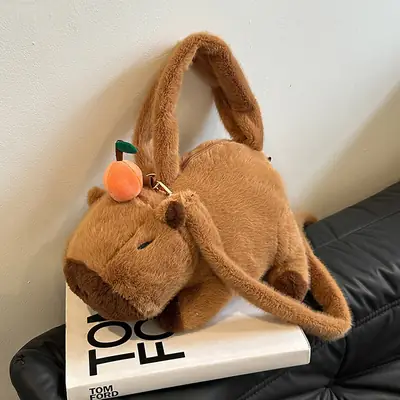 Plush Bear Capybara Bag Brown Single Shoulder