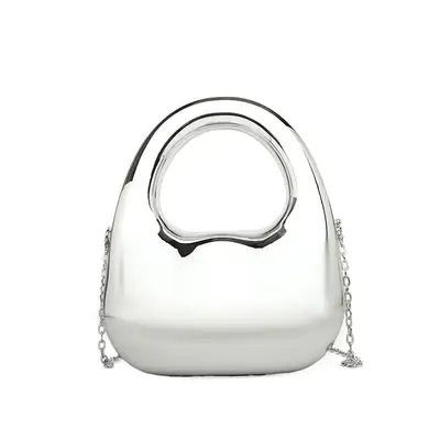 Gold Handbag with Mirror & Chain for Women