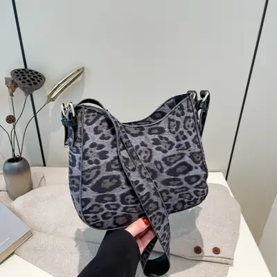 Leopard Print Women's Shoulder Bag 2024 Winter