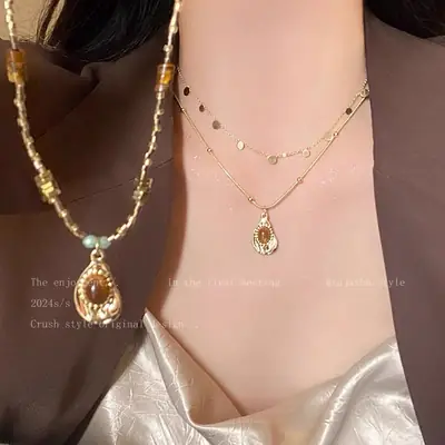 Maillard Tiger Eye Necklace for Women Autumn Winter