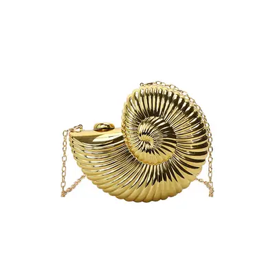 Golden Shell Crossbody Bag for Women 2024