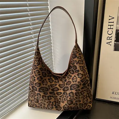 Leopard Tote Bag Women 2024 Korean Style