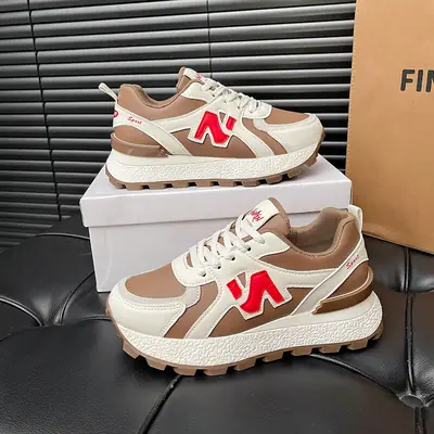 Women's Black White Thick Sole Casual Shoes