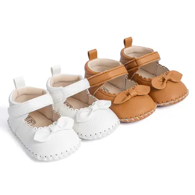 2024 cross-border spring and autumn new baby shoes bow princess shoes velcro non-slip toddler shoes baby shoes
