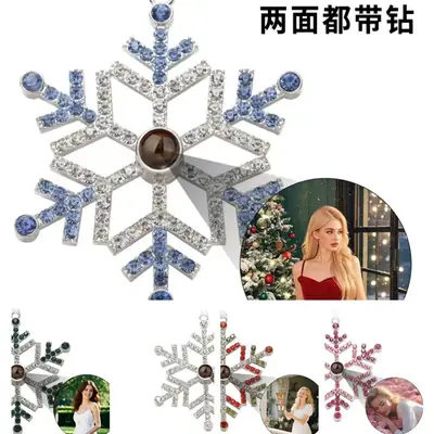 2025 Double-Sided Crystal Snowflake Photo Pendant
