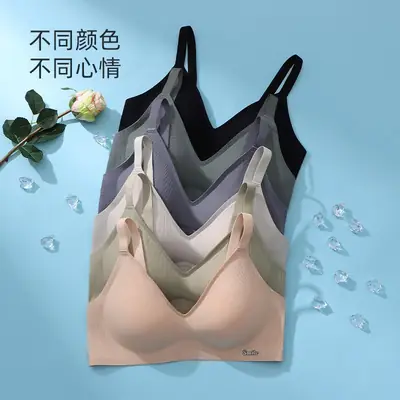 Non-marking Naked Underwear Women's Jelly Soft Support Auxilum Adjustable Ultra-soft Thin Bra without Steel Ring