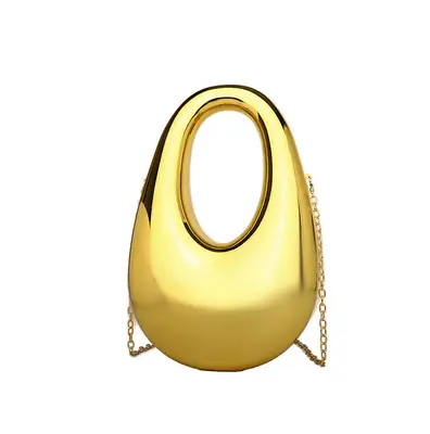 Oval Crossbody Bag for Women Gold Silver Brown