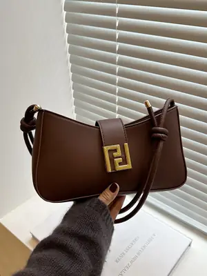 Women's Brown Fendi Style Shoulder Crossbody Bag