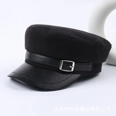 Women Woolen Peaked Cap Autumn Winter 9cm High