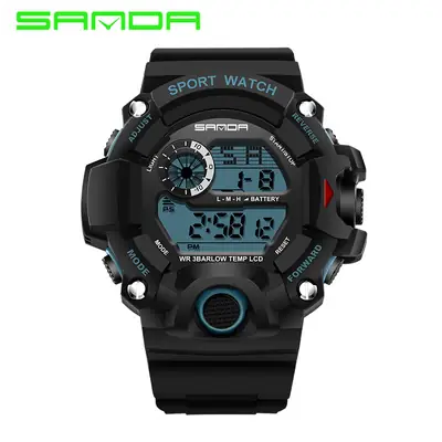 Sanda Black Waterproof Teenager Sport Watch