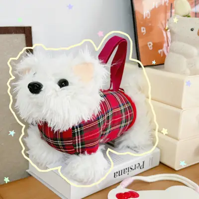 Cute Plaid Bunny Plush Bag for Girls