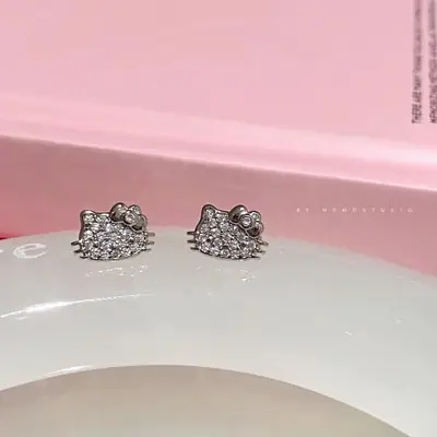 Cute Cat Ear Bone Nail Earrings for Girls