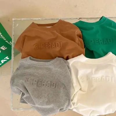 Autumn Cotton Turtlenege Boys T-Shirt Green White