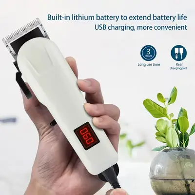 Electric Hair Clipper with LCD Display & Lithium Battery