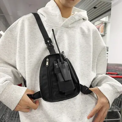 Men's Black Shoulder Crossbody Bag Lightweight Sports Fashion