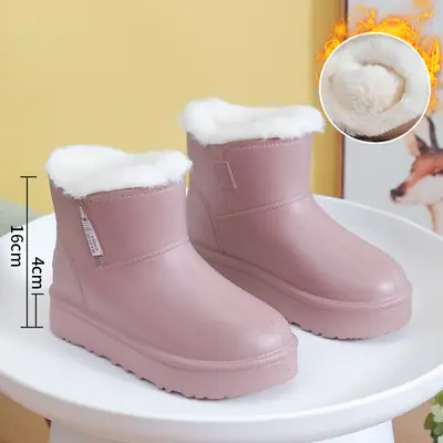 [Premium Selection] New Eva Women's Cotton Shoes and Boots, Winter Warm, Fleece-Lined, Thickened, Waterproof, Non-Slip, Soft-Soled Women's Cotton Boots