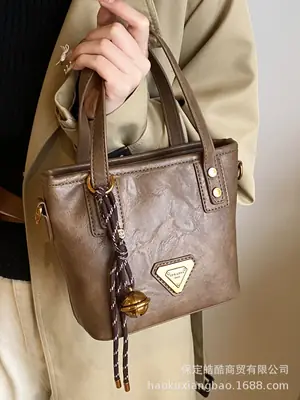Brown Leather Satchel Bag for Women 2024