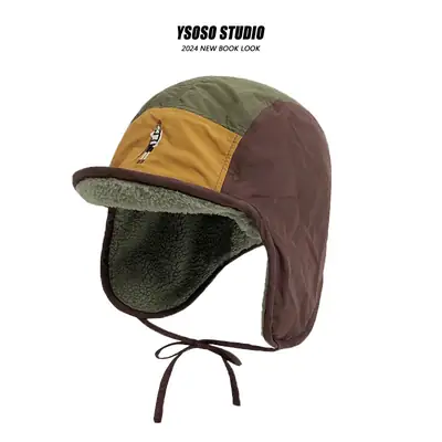Vintage Embroidery Fleece Warm Hat for Men Women Winter Ski