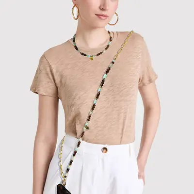 Maillard Crystal Beaded Necklace with Crossbody Design