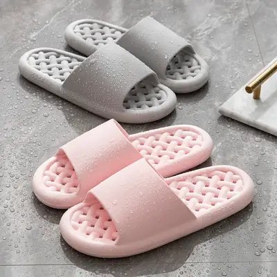 Women's Green & Black Bath Slippers Quick-Drying Non-Slip