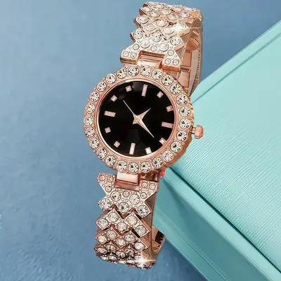 Women's Diamond Watch Accessories Box 5pcs Suit Orange