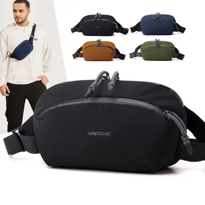 Men's Black Personalized Sports Satchel Waist Bag