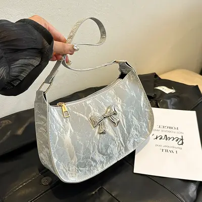 Women's Silver Butterfly Shoulder Bag 2024 New