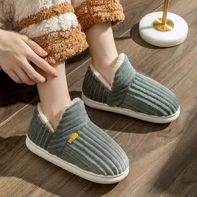 Pink Cotton Slippers for Women Winter Warm Indoor