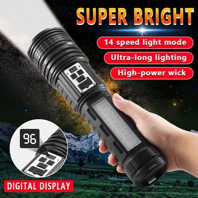 Telescopic Laser Gun Strong Flashlight Yellow White Dual Focus