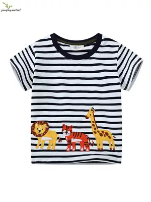 2026 Boys Striped Round Neck T-Shirt
