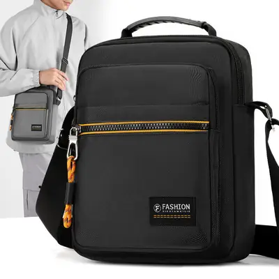 Men's Waterproof Korean Style Crossbody Bag Black