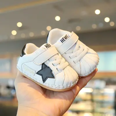 Baby shoes autumn and winter 2024 one-year-old male baby toddler shoes soft sole 6 to 12 months infant cotton shoes female 8