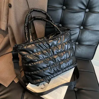 Pink Cotton Shoulder Bag 2024 Winter Fashion