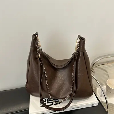 Brown Chain Crossbody Bag for Women 2024
