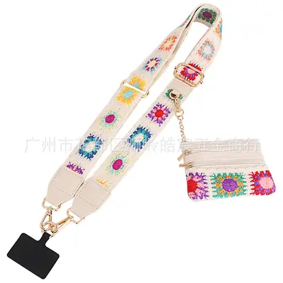 Bohemian Crossbody Phone Strap with Coin Purse