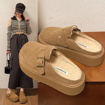Women Furry Slippers Thick Sole Winter Autumn