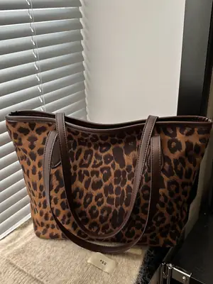Leopard Print Large Capacity Tote Bag for Women