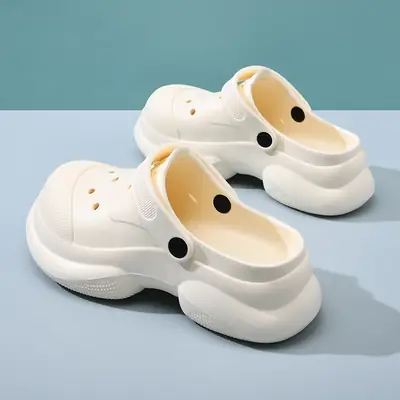 Women's White Thick Sandals Summer Breathable