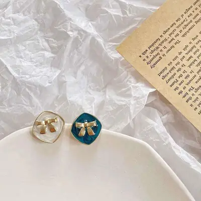 S925 Silver Bow Earrings for Women 2024