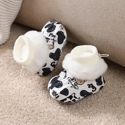 Baby shoes winter down cloth waterproof 3-6-12 newborn pre-step shoes baby soft bottom cloth shoes manual anti-drop